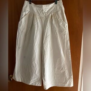 Vintage Christian dior spot High-Waist White Wide-Leg Bermuda Shorts with Pleats